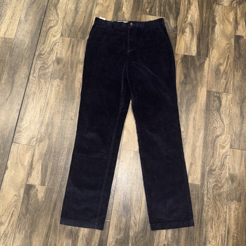 Brooks‎ Brothers Fleece Women's Navy Blue Corduroy 100% Cotton Dress Pants Sz 18
